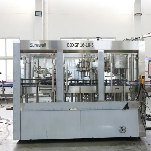 Alcoholic CSD Glass Bottle Filling Line shipped to Peru